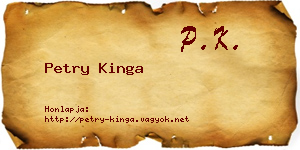 Petry Kinga névjegykártya
